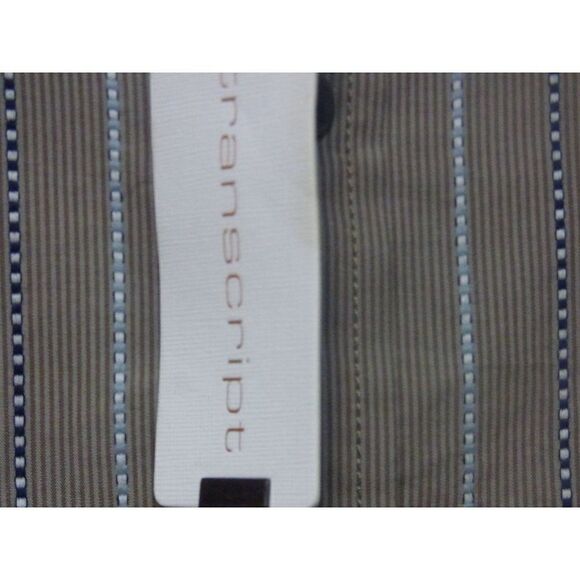 Transcript Men’s Striped Exposed Seam Casual Button Down Shirt, L, Taupe - Picture 5 of 10